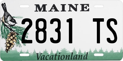 ME license plate 2831TS