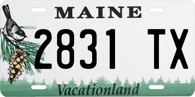 ME license plate 2831TX