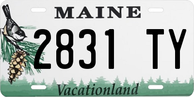ME license plate 2831TY