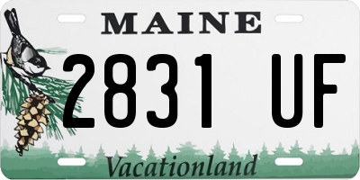 ME license plate 2831UF
