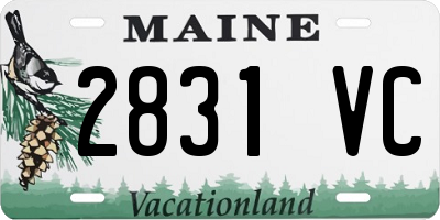 ME license plate 2831VC