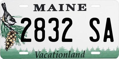 ME license plate 2832SA