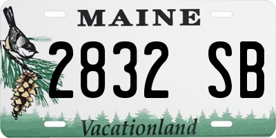 ME license plate 2832SB