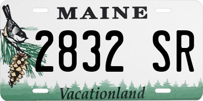 ME license plate 2832SR