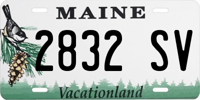 ME license plate 2832SV