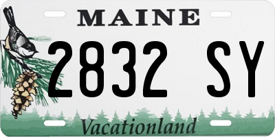 ME license plate 2832SY