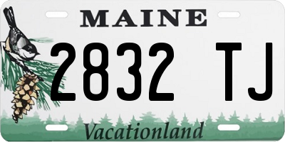 ME license plate 2832TJ