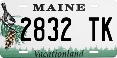 ME license plate 2832TK