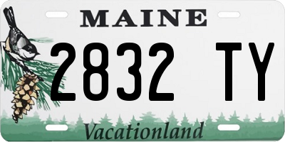 ME license plate 2832TY