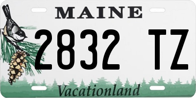 ME license plate 2832TZ