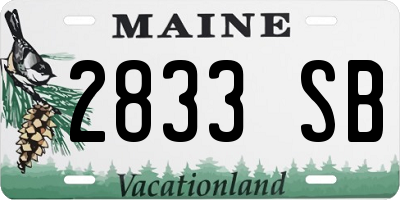 ME license plate 2833SB