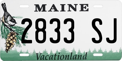 ME license plate 2833SJ