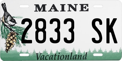 ME license plate 2833SK