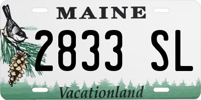 ME license plate 2833SL