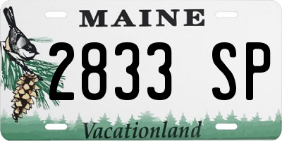 ME license plate 2833SP