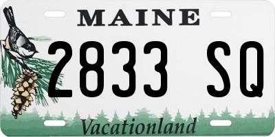 ME license plate 2833SQ