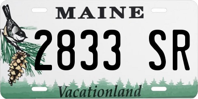 ME license plate 2833SR