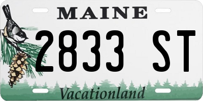 ME license plate 2833ST