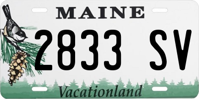 ME license plate 2833SV