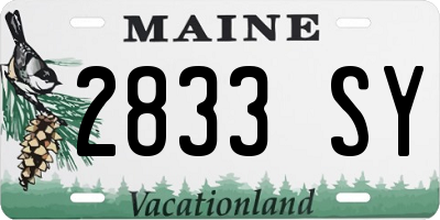ME license plate 2833SY