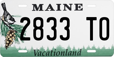 ME license plate 2833TO