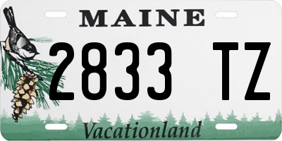 ME license plate 2833TZ