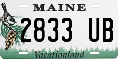ME license plate 2833UB