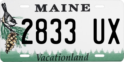 ME license plate 2833UX
