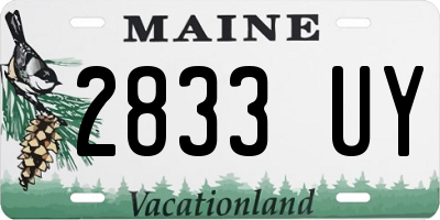 ME license plate 2833UY