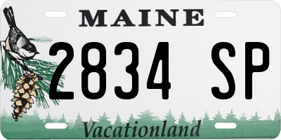 ME license plate 2834SP