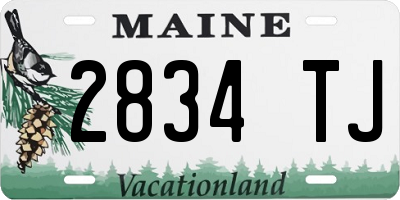 ME license plate 2834TJ