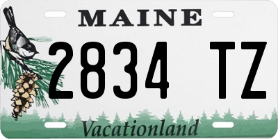 ME license plate 2834TZ