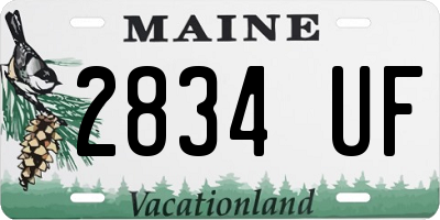 ME license plate 2834UF