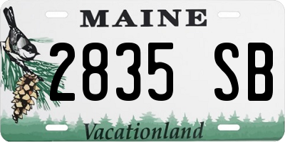 ME license plate 2835SB