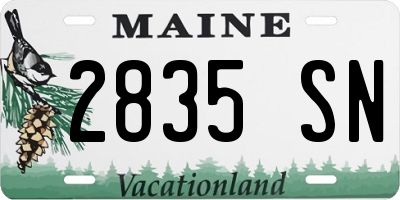 ME license plate 2835SN