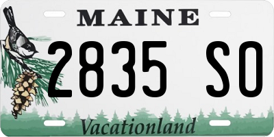 ME license plate 2835SO