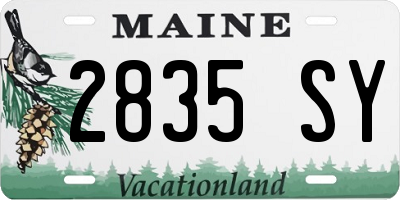 ME license plate 2835SY