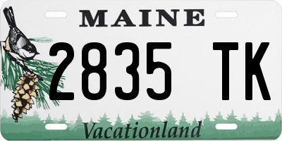 ME license plate 2835TK