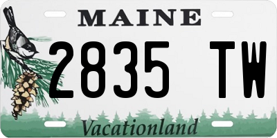 ME license plate 2835TW