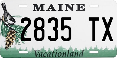 ME license plate 2835TX