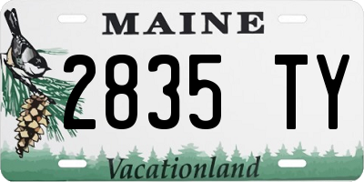 ME license plate 2835TY