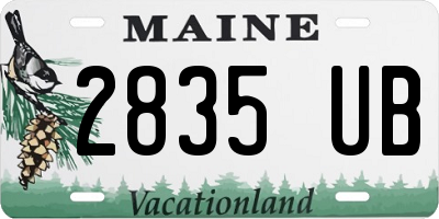 ME license plate 2835UB