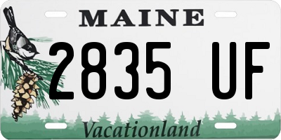 ME license plate 2835UF