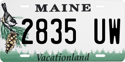 ME license plate 2835UW