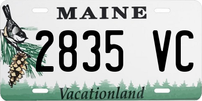 ME license plate 2835VC