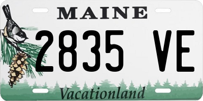 ME license plate 2835VE