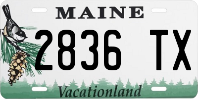 ME license plate 2836TX