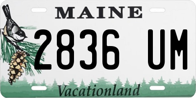 ME license plate 2836UM