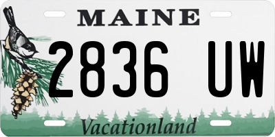 ME license plate 2836UW