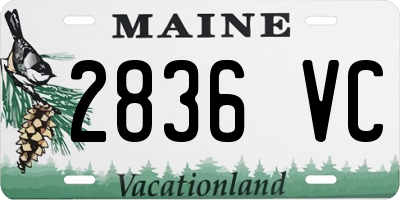 ME license plate 2836VC